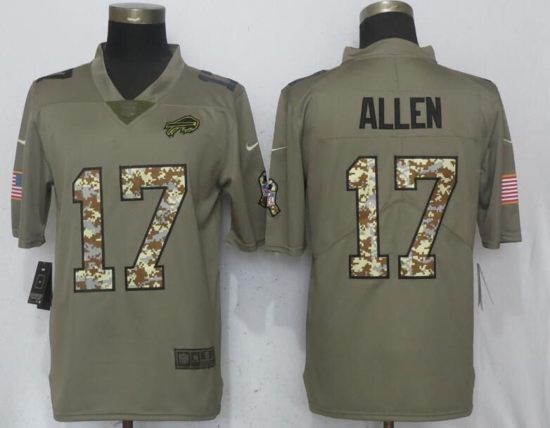 Men Buffalo Bills #17 Allen Olive Camo Carson Salute to Service Limited Nike NFL Jerseys